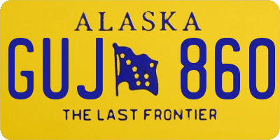 AK license plate GUJ860