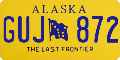 AK license plate GUJ872