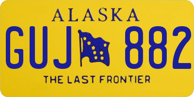 AK license plate GUJ882