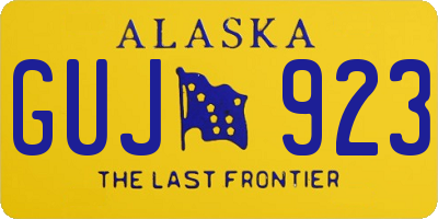 AK license plate GUJ923