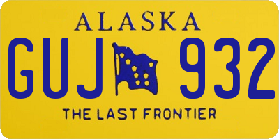 AK license plate GUJ932