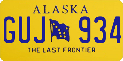 AK license plate GUJ934