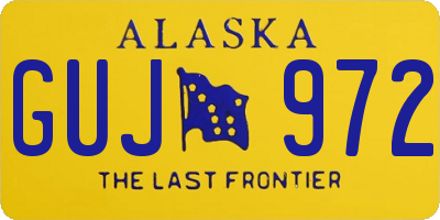 AK license plate GUJ972