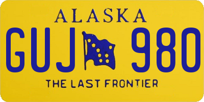 AK license plate GUJ980