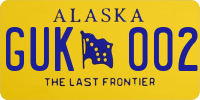 AK license plate GUK002