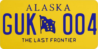 AK license plate GUK004