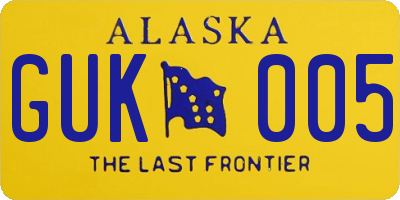 AK license plate GUK005