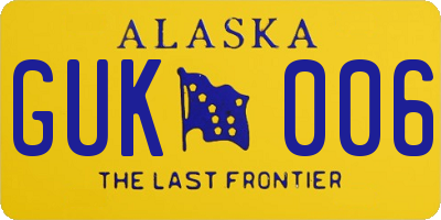 AK license plate GUK006