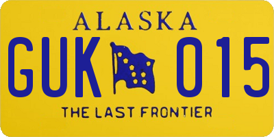 AK license plate GUK015