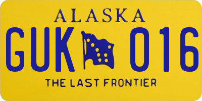 AK license plate GUK016