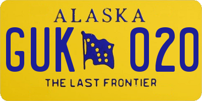 AK license plate GUK020