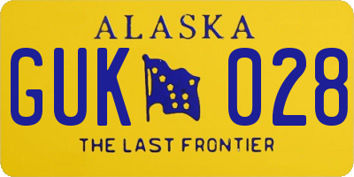 AK license plate GUK028