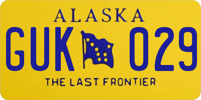 AK license plate GUK029
