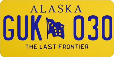 AK license plate GUK030