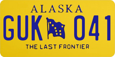 AK license plate GUK041