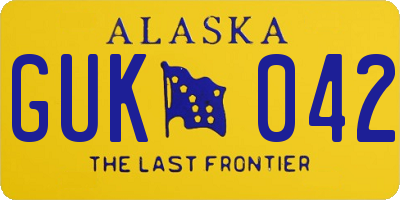 AK license plate GUK042