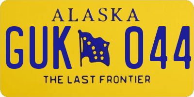 AK license plate GUK044