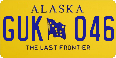 AK license plate GUK046