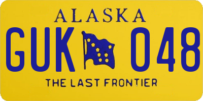 AK license plate GUK048