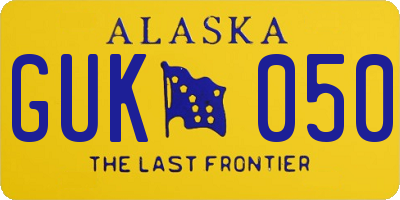 AK license plate GUK050