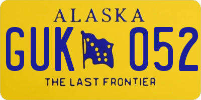 AK license plate GUK052
