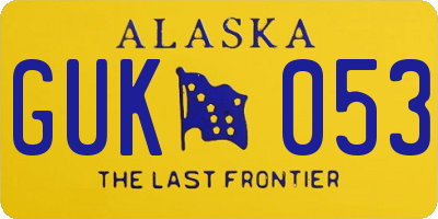 AK license plate GUK053