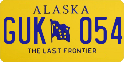 AK license plate GUK054