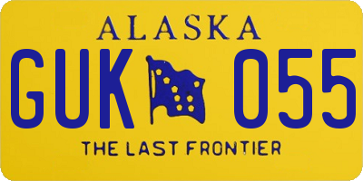 AK license plate GUK055