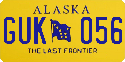 AK license plate GUK056