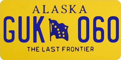 AK license plate GUK060