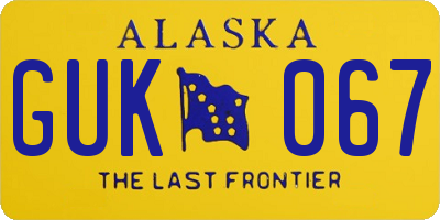 AK license plate GUK067