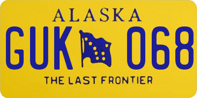 AK license plate GUK068