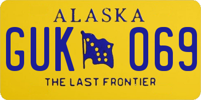 AK license plate GUK069