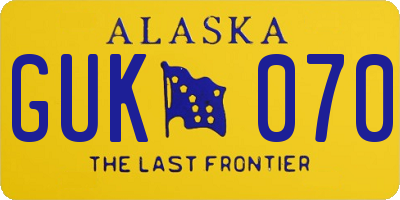 AK license plate GUK070