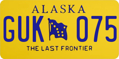AK license plate GUK075