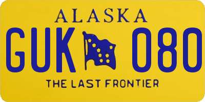 AK license plate GUK080