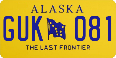 AK license plate GUK081