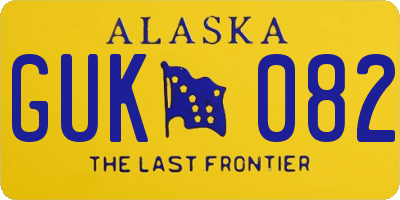 AK license plate GUK082