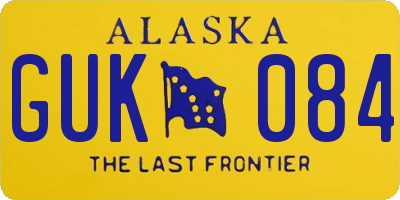 AK license plate GUK084