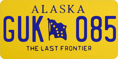 AK license plate GUK085