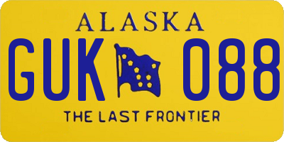 AK license plate GUK088