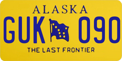 AK license plate GUK090