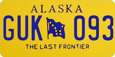 AK license plate GUK093