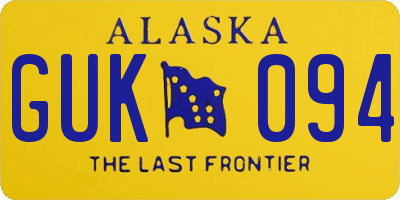 AK license plate GUK094