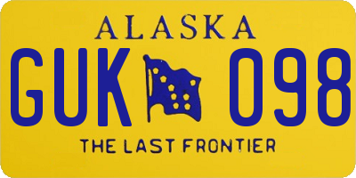 AK license plate GUK098
