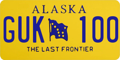 AK license plate GUK100