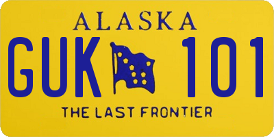 AK license plate GUK101