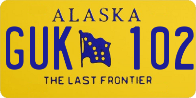 AK license plate GUK102