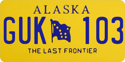 AK license plate GUK103