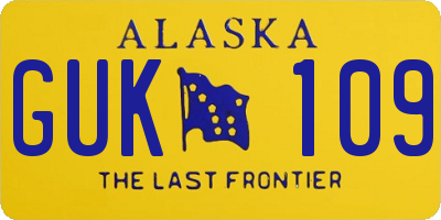 AK license plate GUK109